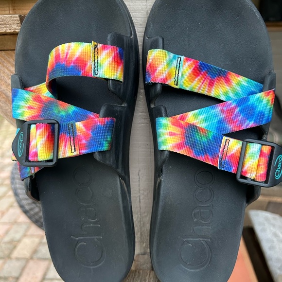 Chaco chillos slide sandals lightweight rainbow straps Sz W 10 - Picture 7 of 7